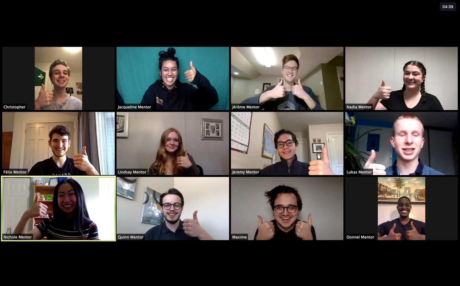 Virtual students meeting screen capture