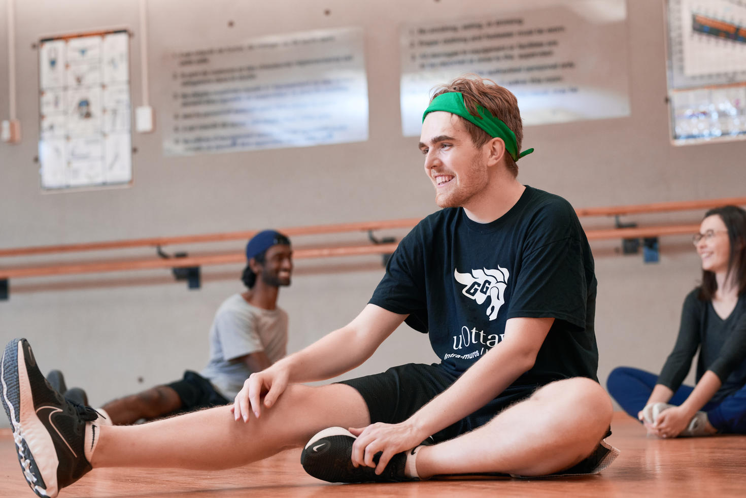 Student stretching