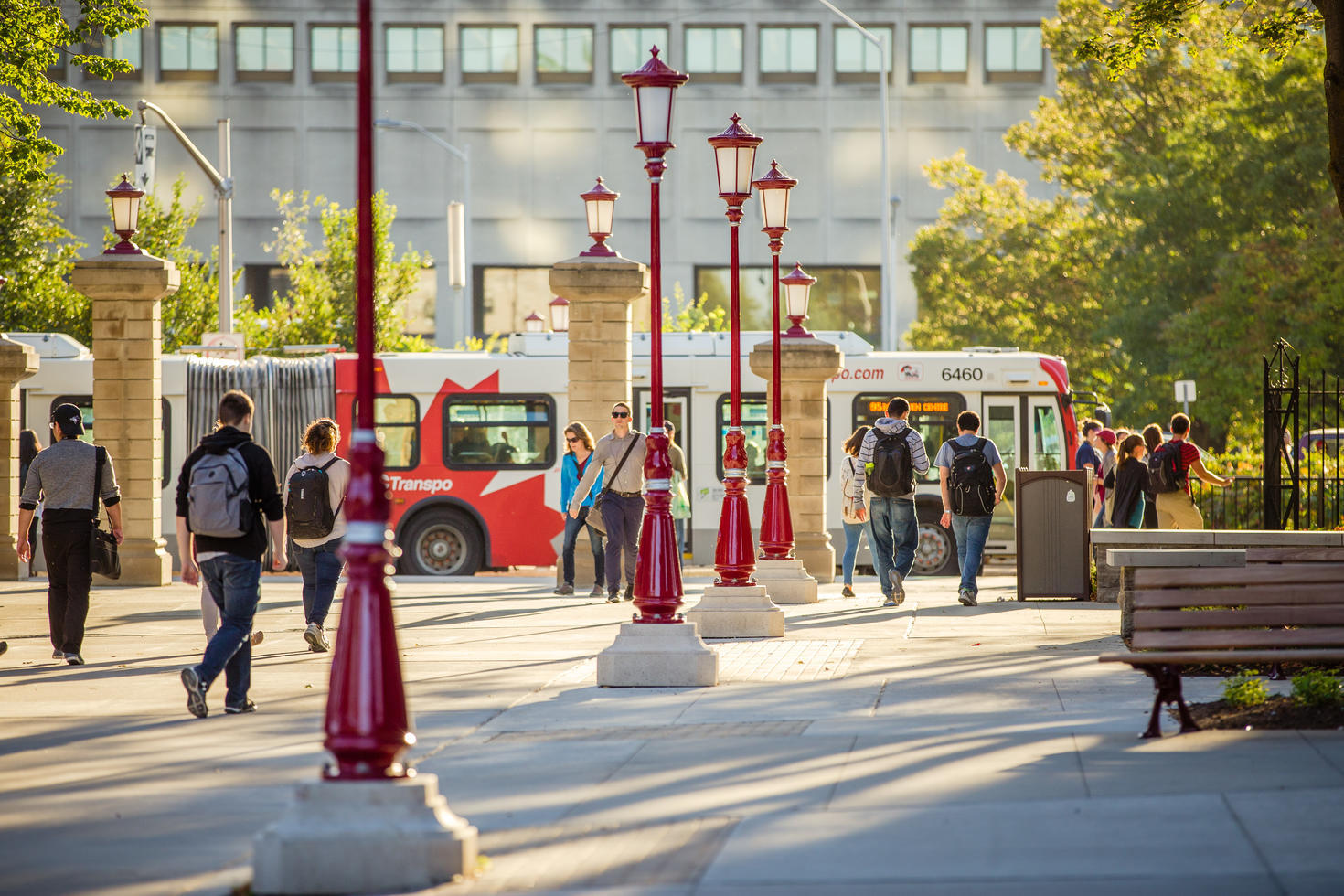 students walking on campus